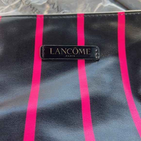 LANCOME Black with Pink Stripes Large Cosmetic Bag - Picture 3 of 11